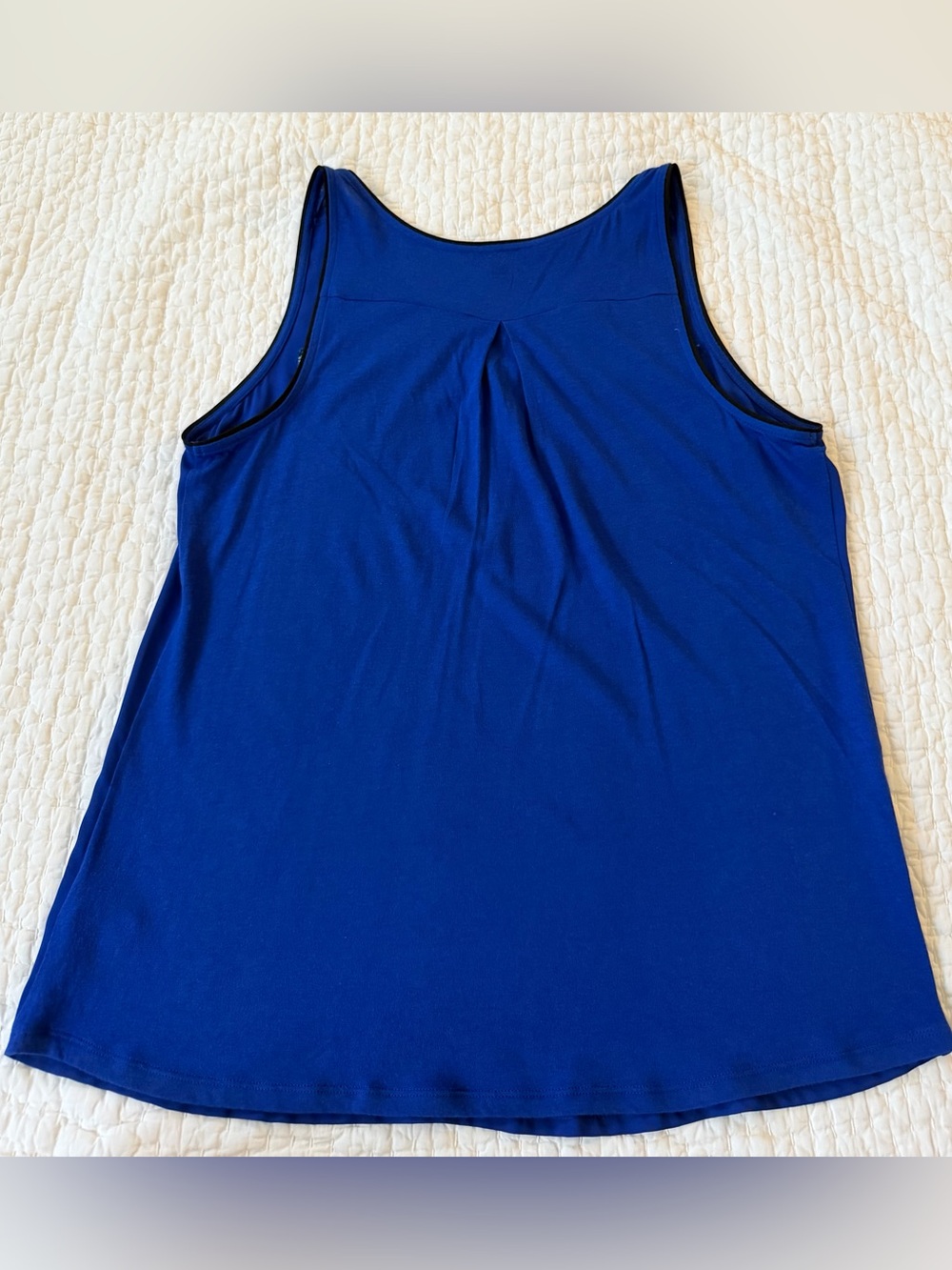 Express Blue Sleeveless Zip Tank with Black Trim - Picture 6 of 6